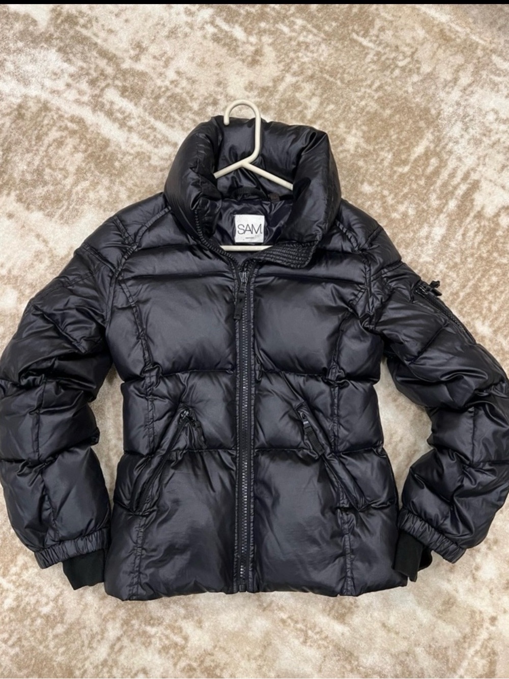 GIRLS SAM.FREESTYLE PUFFER JACKET BLACK SIZE 14